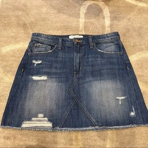 Flying Monkey Distressed Denim Mini Skirt